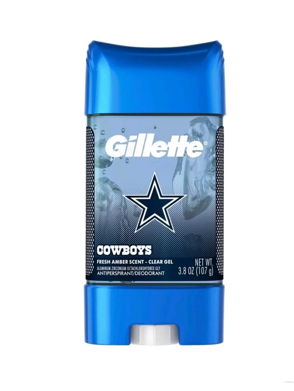 ⭐4/$15 Gillette Dallas Cowboys Clear Gel Deodorant Fresh Amber Scent